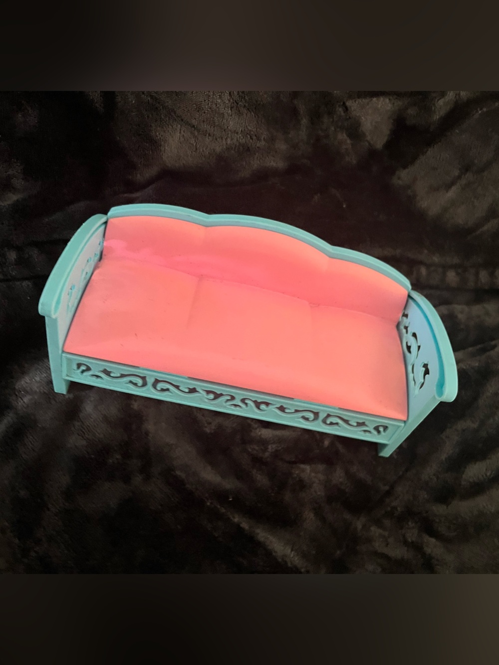 Mattel vintage Barbie Turquoise Pink Cushion Doll Sofa couch